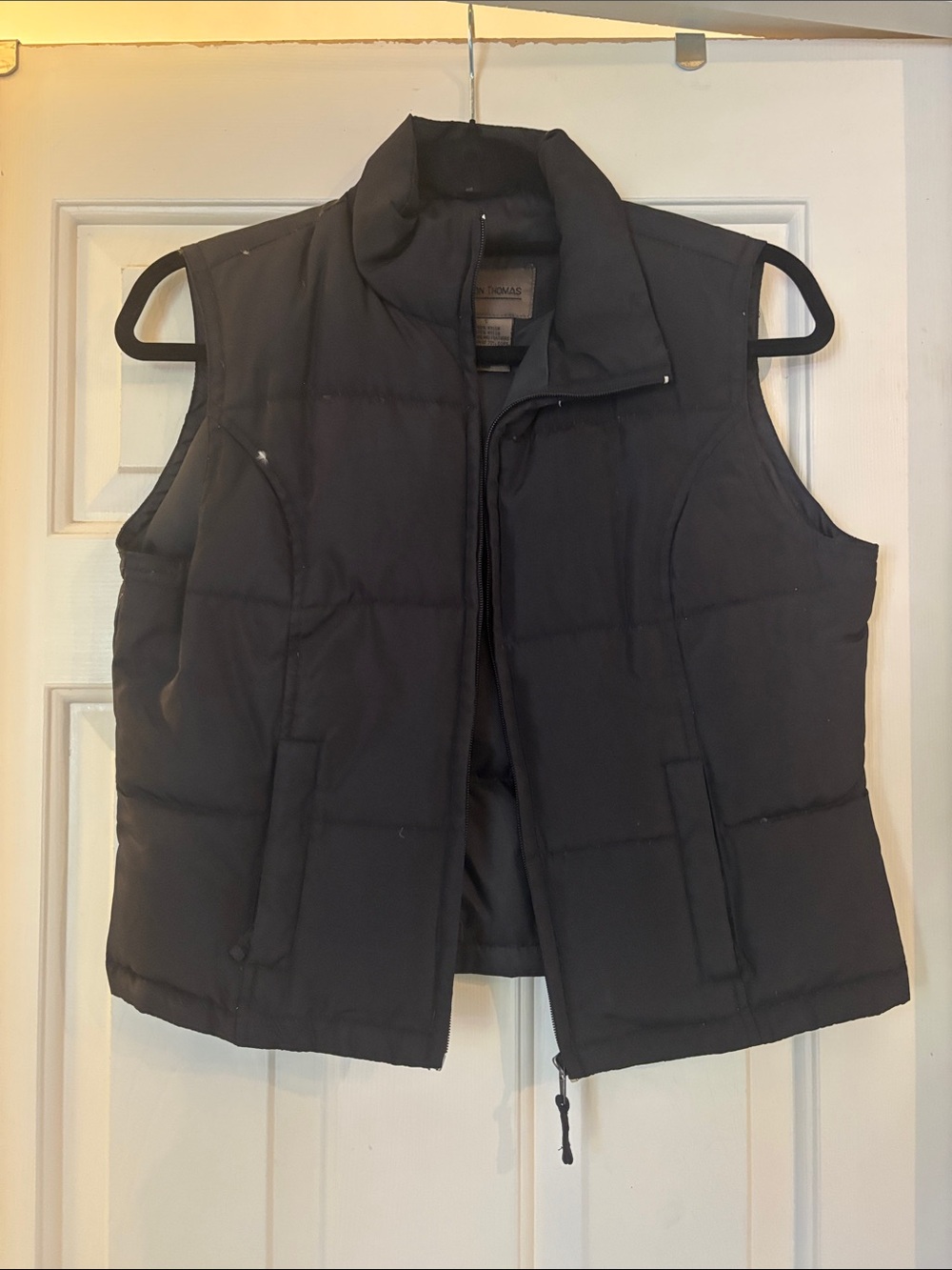 Brandon Thomas Black Quilted 70% Down Puffer Vest for Women